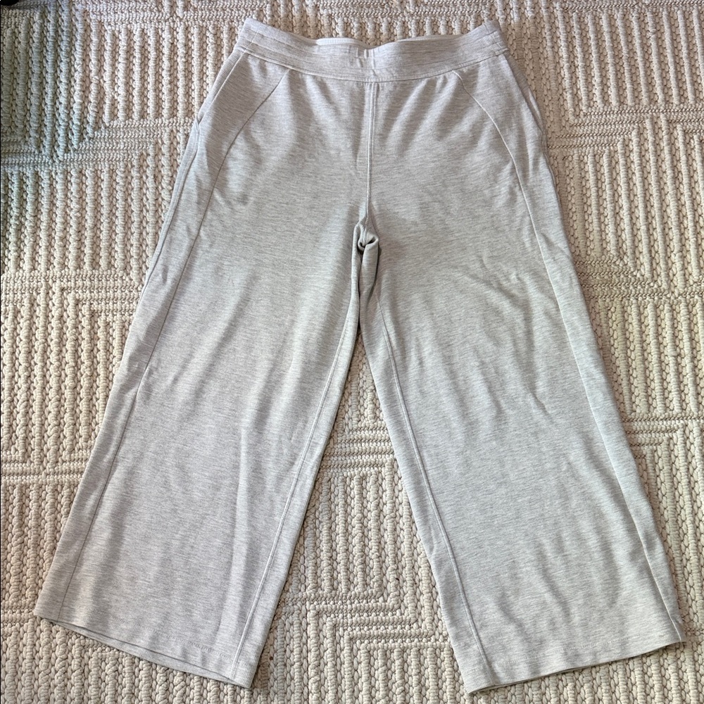 Lululemon Light Gray Wide Leg Scuba Waffle Pant